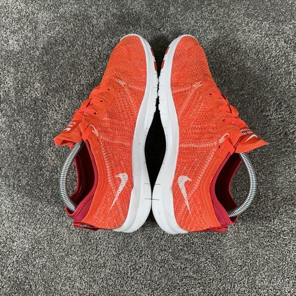 Nike Free TR Flyknit 718785-601 Womens Sz 9 Neon Orange Pink Training Shoes Used - Picture 7 of 11